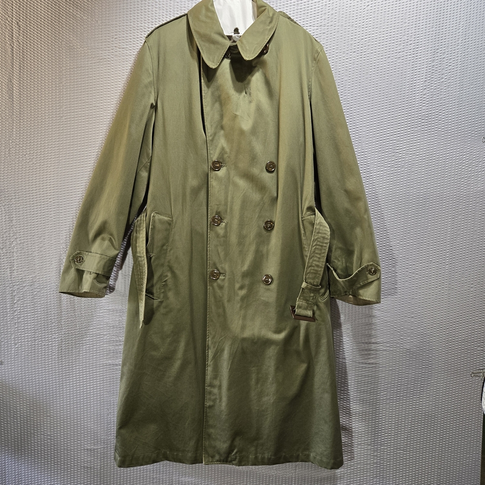 Vintage 1951 Korean War Trench Coat With Liner And Scarf Millitary Issue